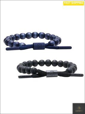 Rastaclat Braided Beaded Bracelet 2-Pack Adjustable Stackable Friendship